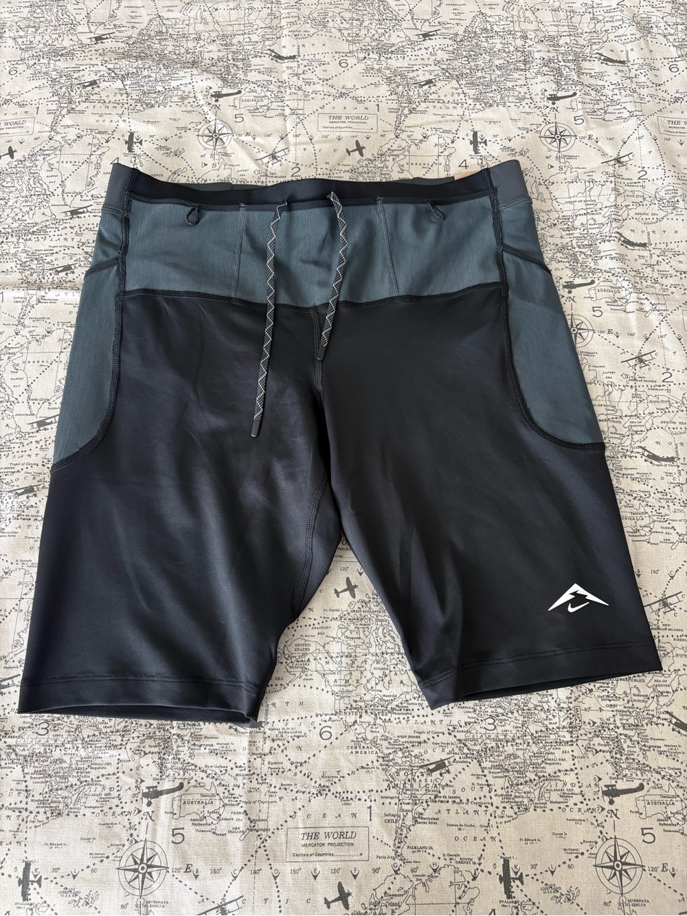 Men's Black and Gray Athletic Running Shorts